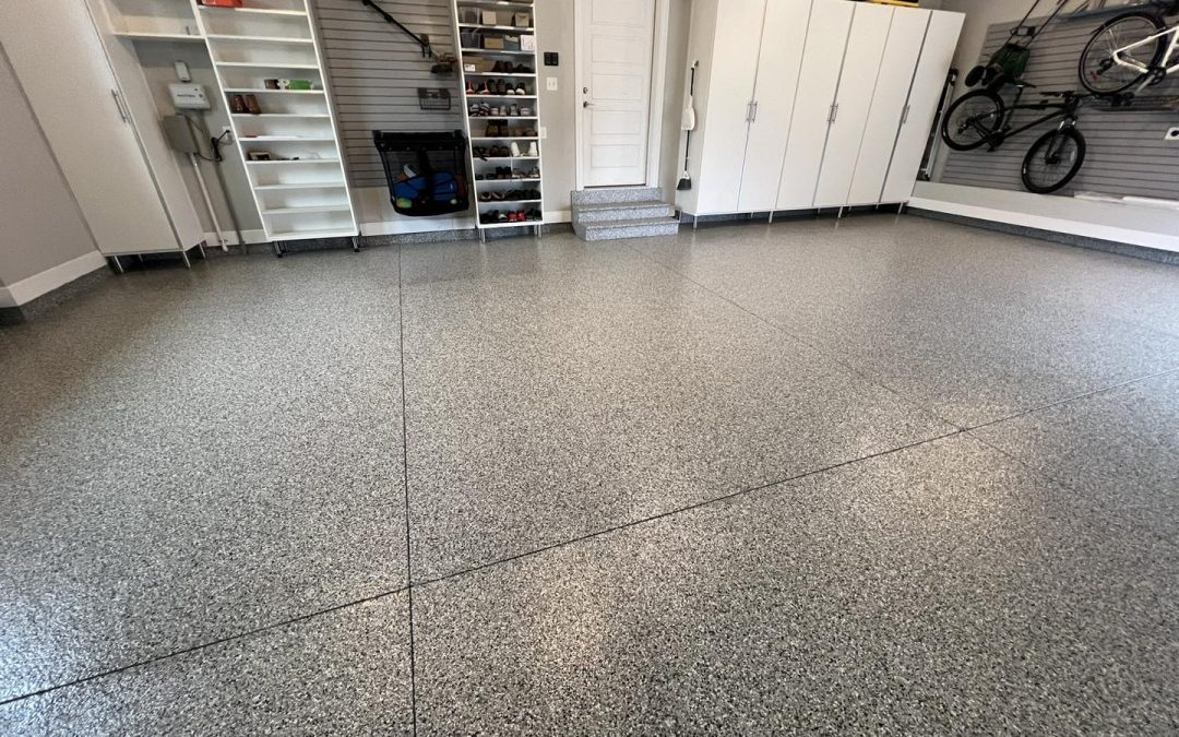 garage, garage floor, concrete coatings, epoxy coatings, polyurea coatings, full chip system, Dayton Ohio